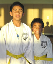 The first promotions at the newest Encino Judo Club class at the Camarillo YMCA led by Mark Herrschaft