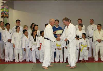 Black belt promotion for Jerrod Wilson at Oxnard Buddhist Temple, October 12, 2007